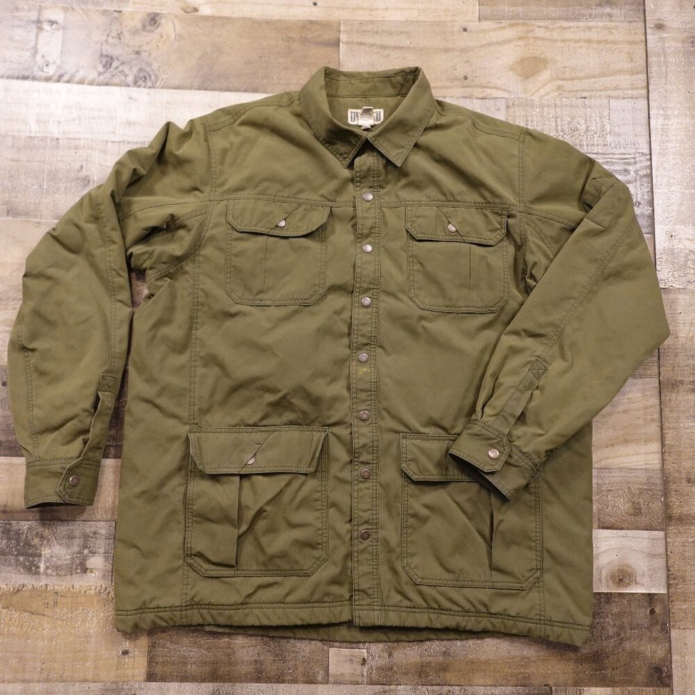 Duluth Trading Warden Waxed Canvas Shirt Jac Men’s 2XL Tall Olive Workwear